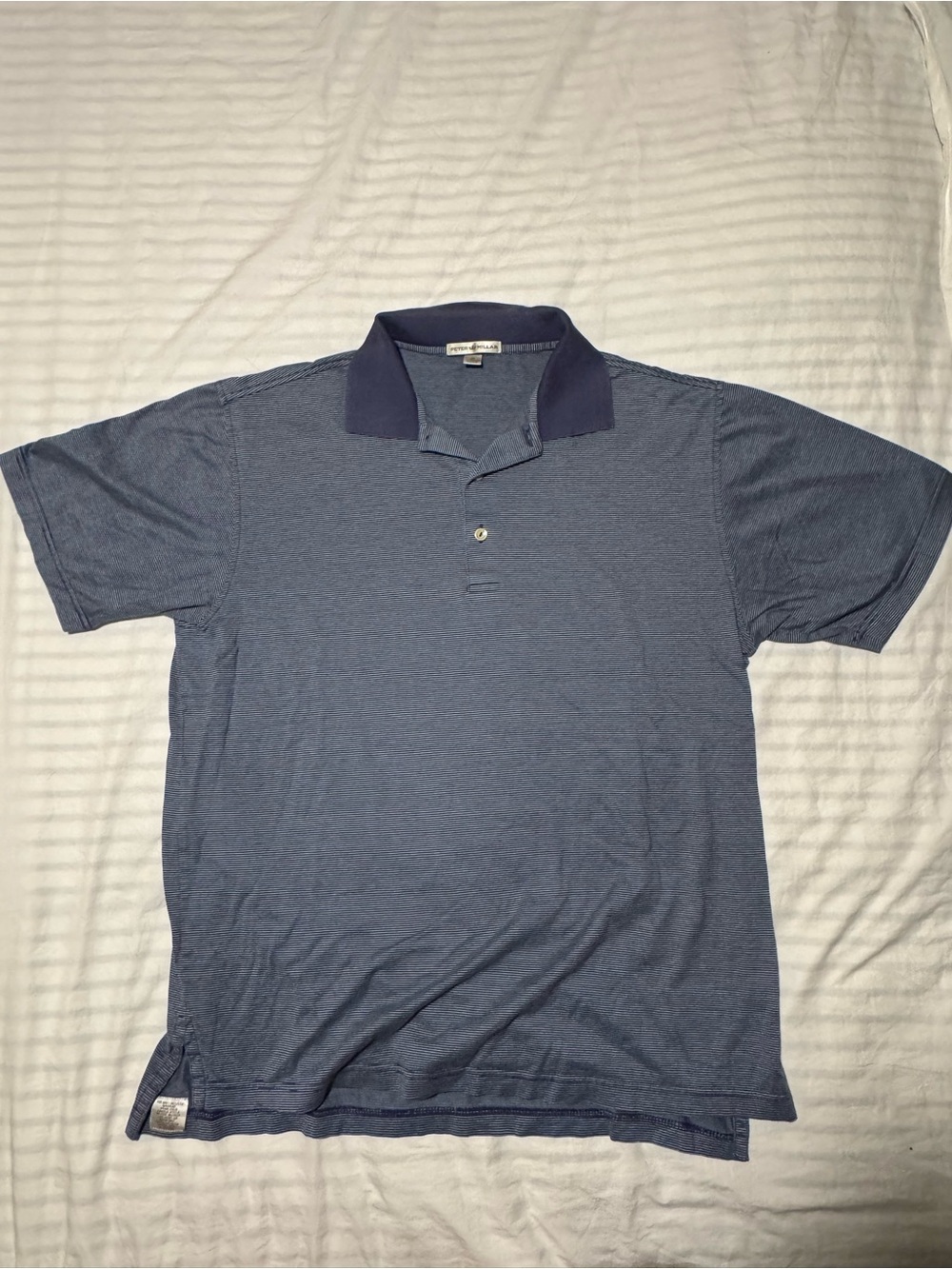 Peter Miller Men's Blue Striped Polo Shirt